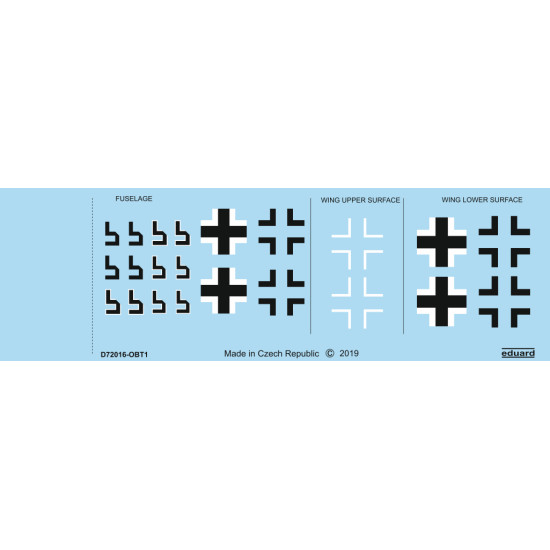 Eduard D72016 1/72 Fw 190A-8 national insignia Decal for Aircraft