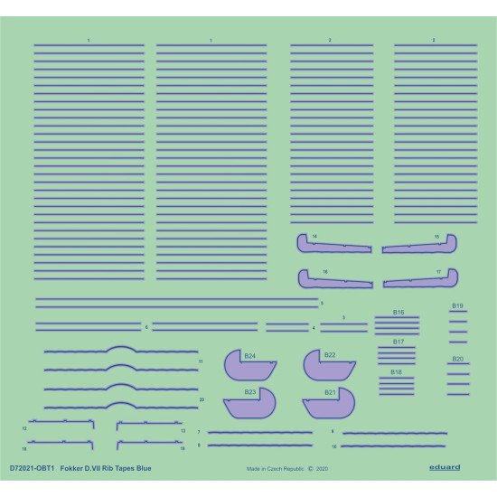 Eduard D72021 1/72 Fokker D.VII rib tapes blue Decal for Aircraft Eduard D72021 1/72 Fokker D.VII rib tapes blue Decal for Aircraft