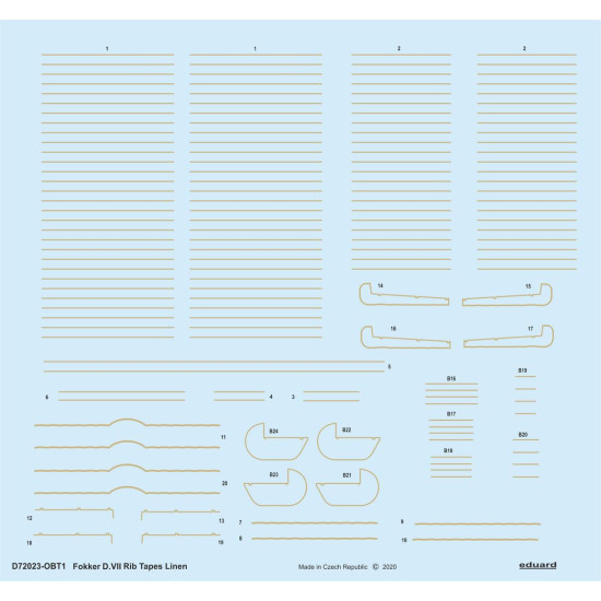 Eduard D72023 1/72 Fokker D.VII rib tapes linen Decal for Aircraft Eduard D72023 1/72 Fokker D.VII rib tapes linen Decal for Aircraft