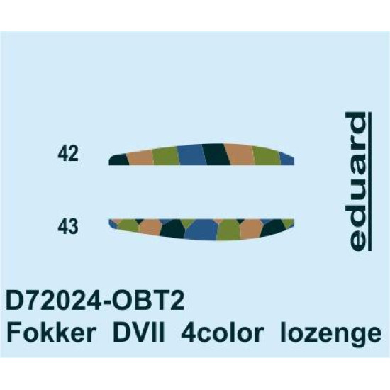 Eduard D72024 1/72 Fokker D.VII 4color lozenge Decal for Aircraft Eduard D72024 1/72 Fokker D.VII 4color lozenge Decal for Aircraft