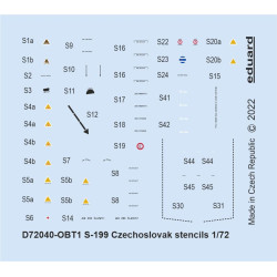 Eduard D72040 1/72 S-199 Czechoslovak stencils Decal for Aircraft