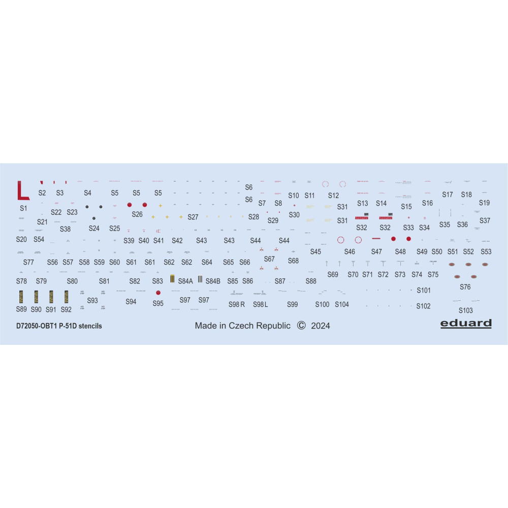 Eduard Accessories D72050 - Pochoirs/décalcomanies 1:72 Pour P-51D Mustang - Neuf Pour Maquettisme