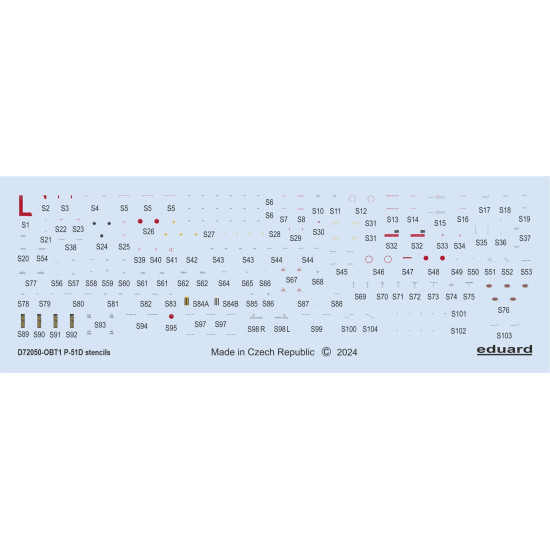 Eduard D72050 1/72 P-51D stencils Decal for Aircraft Eduard D72050 1/72 P-51D stencils Decal for Aircraft