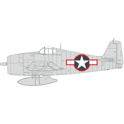Eduard EX1003 1/48 F6F-3 US national insignia w/ red outline Sticker for Aircraft
