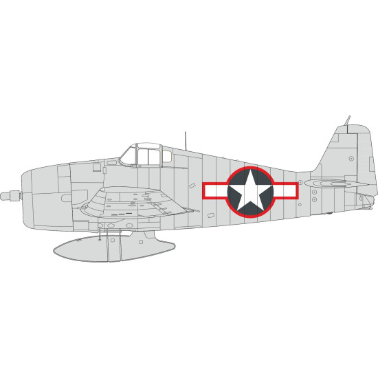 Eduard EX1003 1/48 F6F-3 US national insignia w/ red outline Sticker for Aircraft