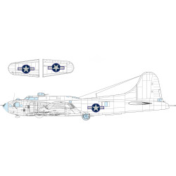 Eduard EX1055 1/48 B-17F US national insignia w/ blue outline Sticker for Aircraft