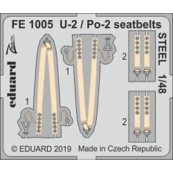 Eduard FE1005 1/48 U-2 / Po-2 seatbelts STEEL Photo-Etched for Aircraft Zoom set