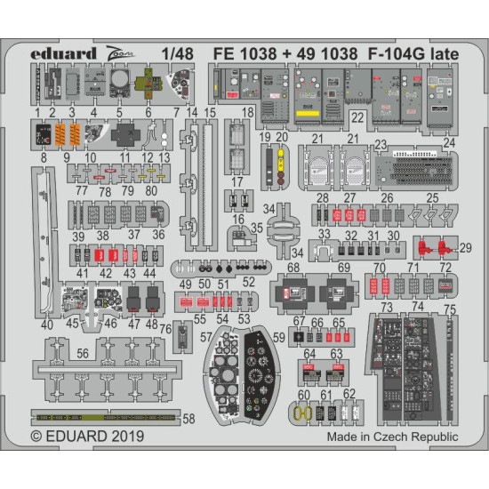 Eduard FE1038 1/48 F-104G late Photo-Etched for Aircraft Zoom set