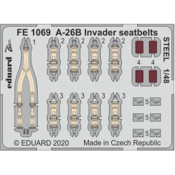 Eduard FE1069 1/48 A-26B Invader seatbelts STEEL Photo-Etched for Aircraft Zoom set