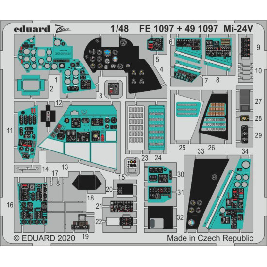 Eduard FE1097 1/48 Mi-24V Photo-Etched for Aircraft Zoom set