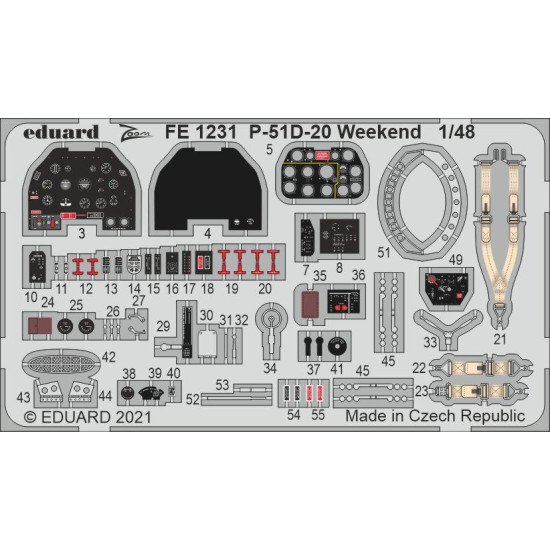 Eduard FE1231 1/48 P-51D-20 Weekend Photo-Etched for Aircraft Zoom set