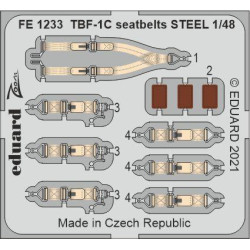 Eduard FE1233 1/48 TBF-1C seatbelts STEEL Photo-Etched for Aircraft Zoom set