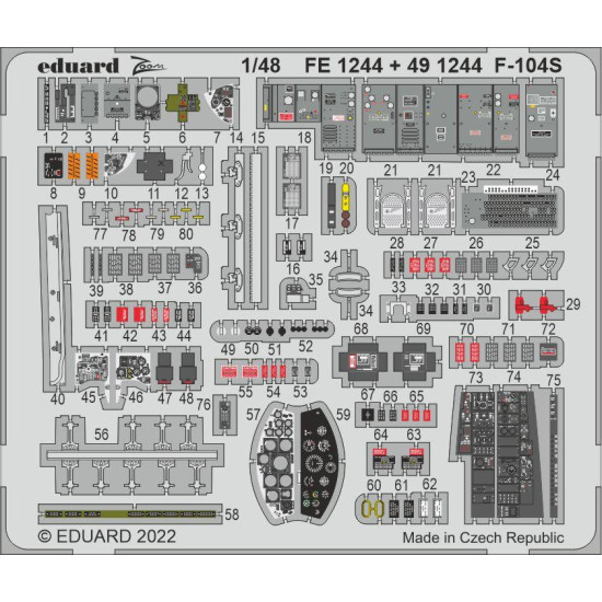 Eduard FE1244 1/48 F-104S Photo-Etched for Aircraft Zoom set