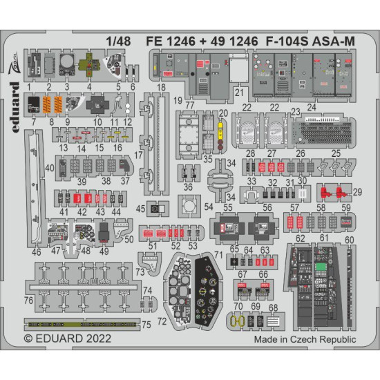 Eduard FE1246 1/48 F-104S ASA-M Photo-Etched for Aircraft Zoom set