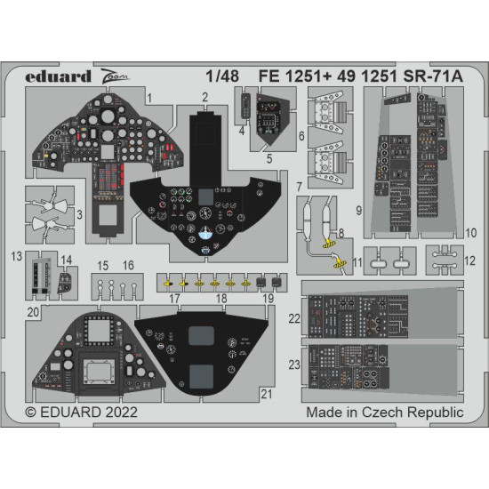 Eduard FE1251 1/48 SR-71A Photo-Etched for Aircraft Zoom set
