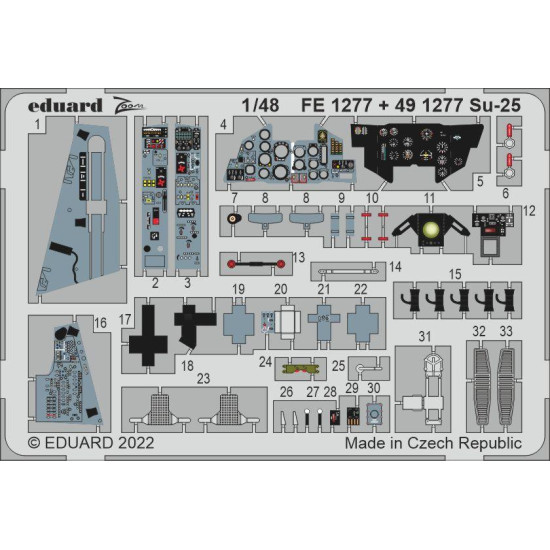 Eduard FE1277 1/48 Su-25 Photo-Etched for Aircraft Zoom set Eduard FE1277 1/48 Su-25 Photo-Etched for Aircraft Zoom set