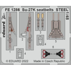 Eduard FE1286 1/48 Su-27K seatbelts STEEL Photo-Etched for Aircraft Zoom set