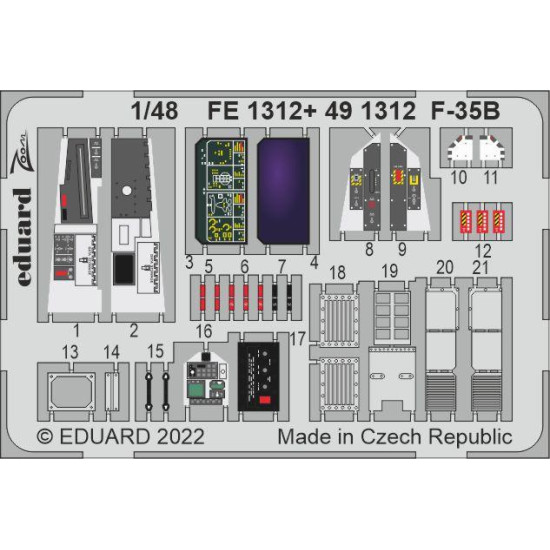 Eduard FE1312 1/48 F-35B Photo-Etched for Aircraft Zoom set