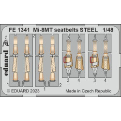 Eduard FE1341 1/48 Mi-8MT seatbelts STEEL Photo-Etched for Aircraft Zoom set