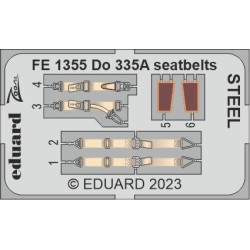 Eduard FE1355 1/48 Do 335A seatbelts STEEL Photo-Etched for Aircraft Zoom set