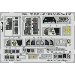 Eduard FE1369 1/48 F-16D Block 30 Photo-Etched for Aircraft Zoom set