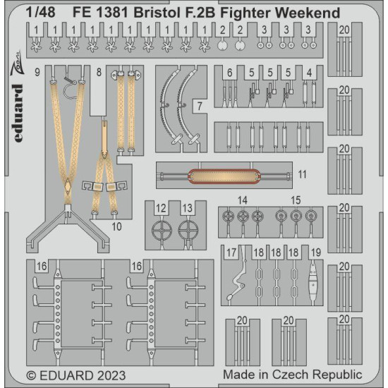 Eduard FE1381 1/48 Bristol F.2B Fighter Weekend Photo-Etched for Aircraft Zoom set