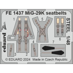 Eduard FE1437 1/48 MiG-29K seatbelts STEEL Photo-Etched for Aircraft Zoom set