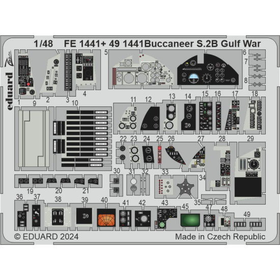 Eduard FE1441 1/48 Buccaneer S.2B Gulf War Photo-Etched for Aircraft Zoom set