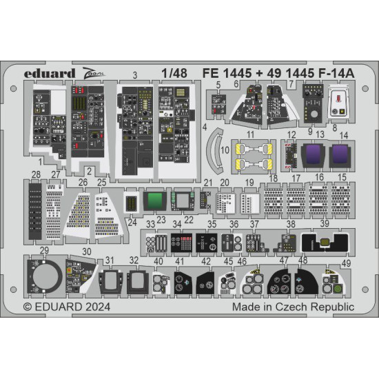 Eduard FE1445 1/48 F-14A Photo-Etched for Aircraft Zoom set