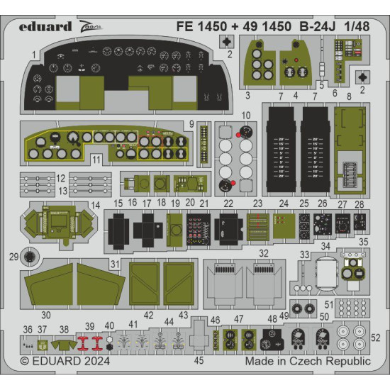 Eduard FE1450 1/48 B-24J Photo-Etched for Aircraft Zoom set