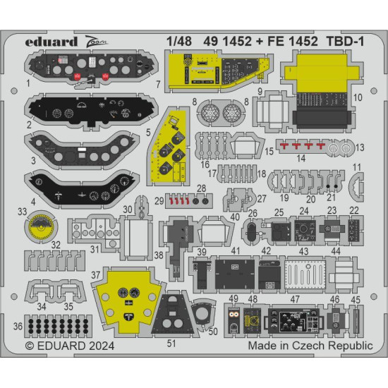 Eduard FE1452 1/48 TBD-1 Photo-Etched for Aircraft Zoom set Eduard FE1452 1/48 TBD-1 Photo-Etched for Aircraft Zoom set