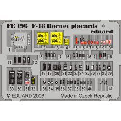 Eduard FE196 1/48 F-18 placards Photo-Etched for Aircraft Zoom set