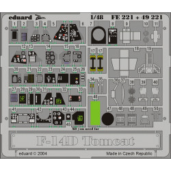 Eduard FE221 1/48 F-14D Photo-Etched for Aircraft Zoom set