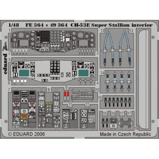 Eduard FE364 1/48 CH-53E interior Photo-Etched for Aircraft Zoom set