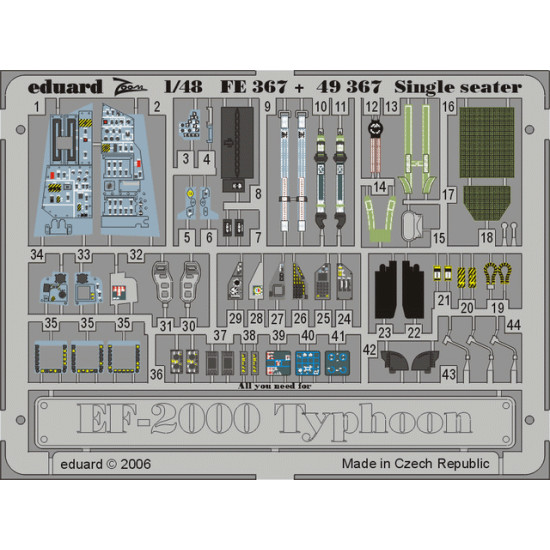 Eduard FE367 1/48 EF-2000 Typhoon Single Seater Photo-Etched for Aircraft Zoom set
