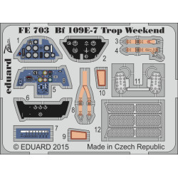 Eduard FE703 1/48 Bf 109E-7 Trop Weekend Photo-Etched for Aircraft Zoom set