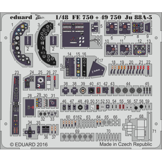 Eduard FE750 1/48 Ju 88A-5 Photo-Etched for Aircraft Zoom set