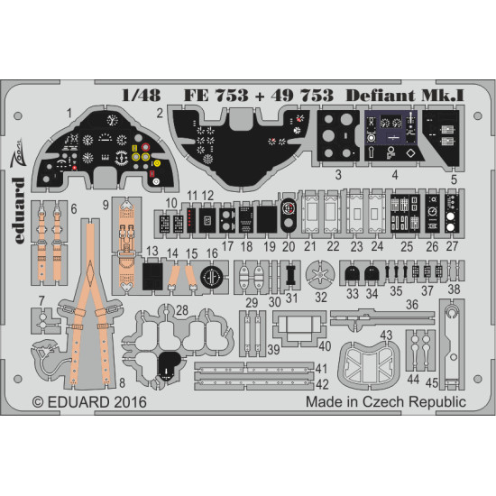 Eduard FE753 1/48 Defiant Mk.I Photo-Etched for Aircraft Zoom set