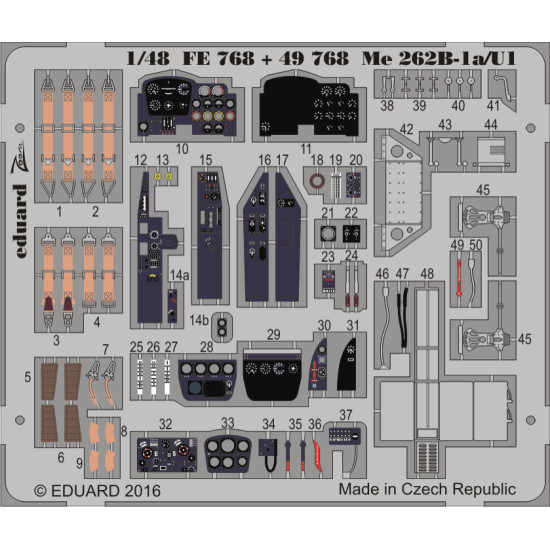 Eduard FE768 1/48 Me 262B-1a/U1 Photo-Etched for Aircraft Zoom set