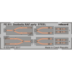Eduard FE811 1/48 Seatbelts RAF early STEEL Photo-Etched for Aircraft Zoom set