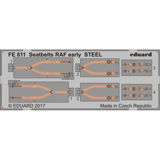 Eduard FE811 1/48 Seatbelts RAF early STEEL Photo-Etched for Aircraft Zoom set
