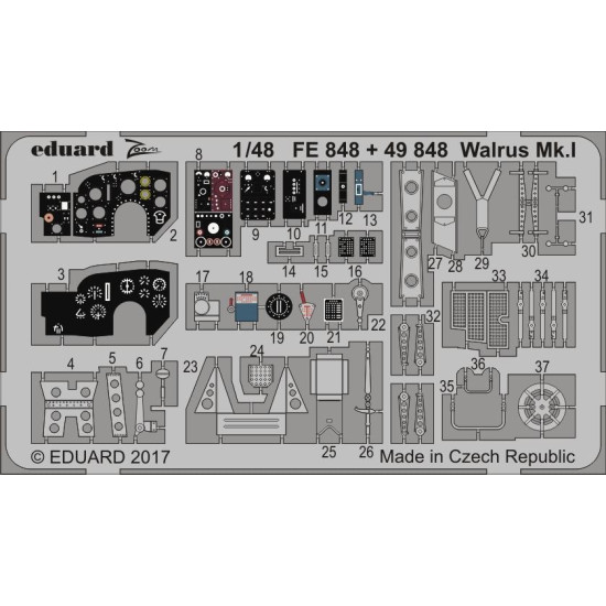 Eduard FE848 1/48 Walrus Mk.I Photo-Etched for Aircraft Zoom set