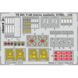 Eduard FE983 1/48 F-4B interior seatbelts STEEL Photo-Etched for Aircraft Zoom set