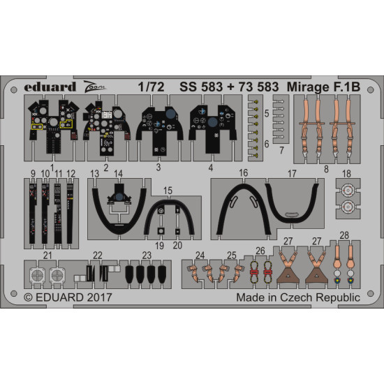 Eduard SS583 1/72 Mirage F.1B Photo-Etched for Aircraft Zoom set