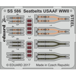 Eduard SS586 1/72 Seatbelts USAAF WWII STEEL Photo-Etched for Aircraft Zoom set