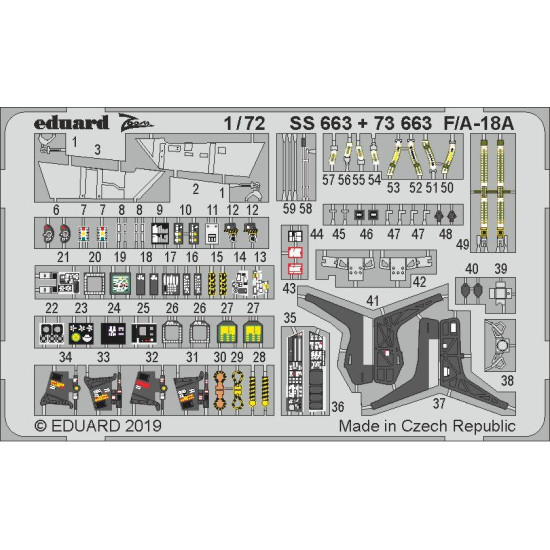 Eduard SS663 1/72 F/A-18A Photo-Etched for Aircraft Zoom set