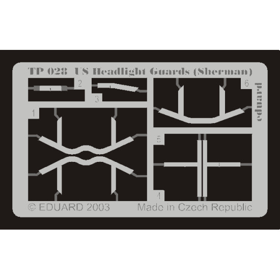 Eduard TP028 1/35 US Headlight Guards (Sherman) Photo-Etched for AFV Zoom set Eduard TP028 1/35 US Headlight Guards (Sherman) Photo-Etched for AFV Zoom set