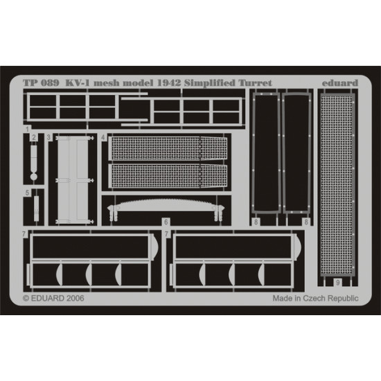 Eduard TP089 1/35 KV-1 mesh model 1942 Simplified turret Photo-Etched for AFV Zoom set
