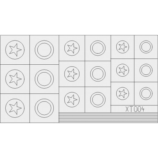 Eduard XT004 1/35 US Stars Medium Sticker for AFV