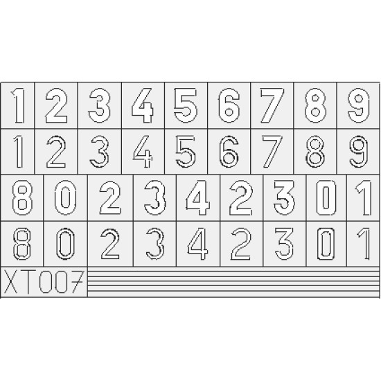 Eduard XT007 1/35 German Numbers Small Sticker for AFV